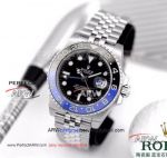 Perfect Replica New Stytle Rolex GMT Master II 40mm Watch - 316L Stainless steel Jubilee Band Black Face